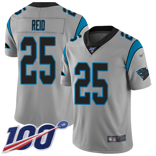 Carolina Panthers Limited Silver Men Eric Reid Jersey NFL Football #25 100th Season Inverted Legend